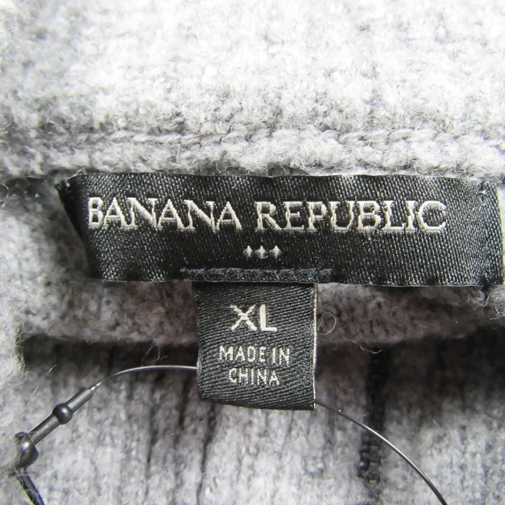 Banana Republic Factory Sweater Extra Large Half Zip Boucle‎ Grey Heather